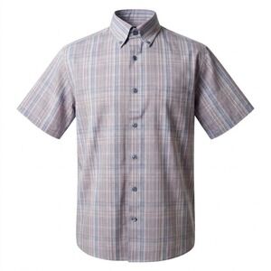 NEW Daniel Cremieux Signature Collection Mens Medium Plaid Short Sleeve Shirt